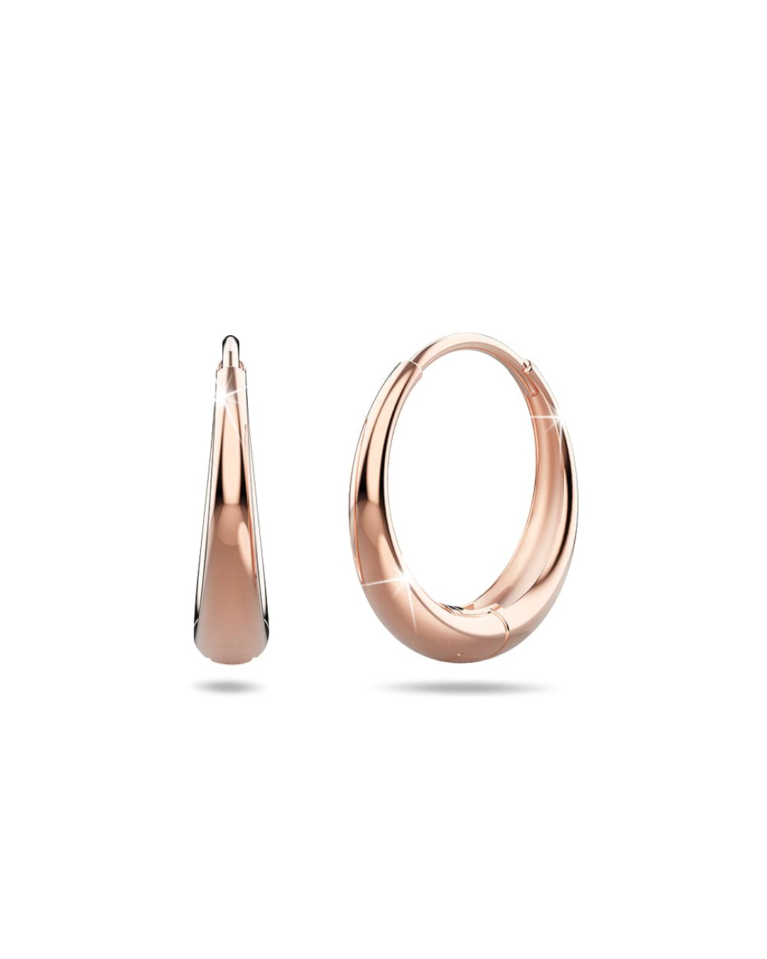 Graduated Hoops Ciara Chic Graduated Hoop Earrings Rose Gold - Bullion Gold
